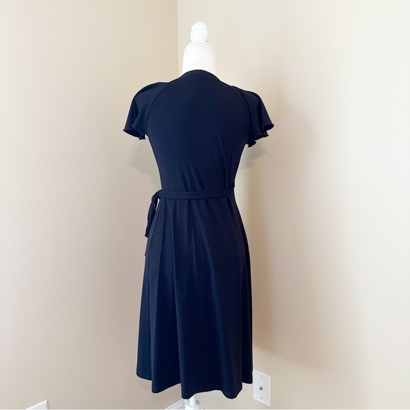 Susana Monaco Flutter Sleeve Black Wrap Dress - Small - Picture 3 of 8